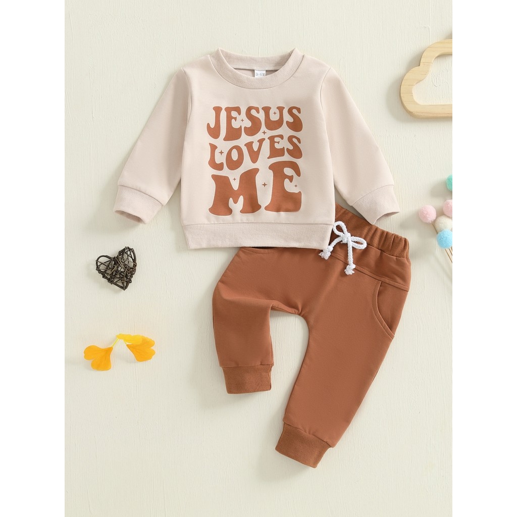 Conjunto Moletom Infantil Kayotuas 2 Peças - Estampa Letras Para Bebês Meninos