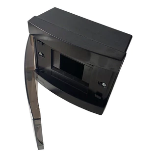 Caixa Quadro De Sobrepor P/ 5 Disjuntores Tampa Fumê Preta