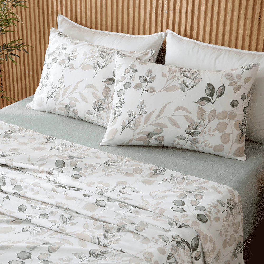 Jogo de Lençol 4 Peças Roma Percal 300 fios Aba Americana Micropercal King Queen Casal