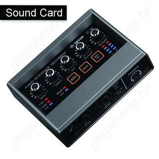 Interface De Áudio USB Placa De Som De Gravação De Microfone Profissional Para Transmissão Ao Vivo E Gravação De Canto