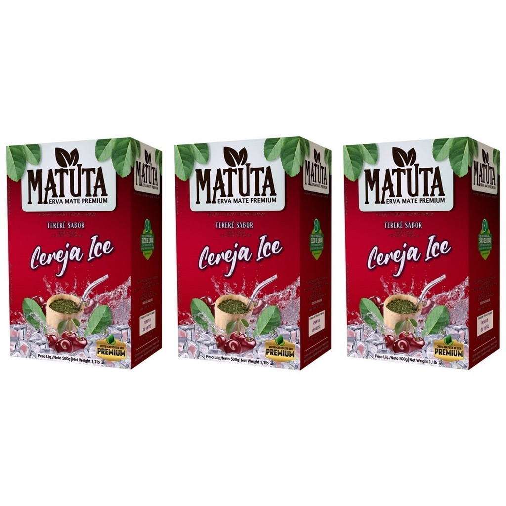 Erva Mate para Tereré MATUTA Cereja Ice 500g - 03 Unidades | Shopee Brasil