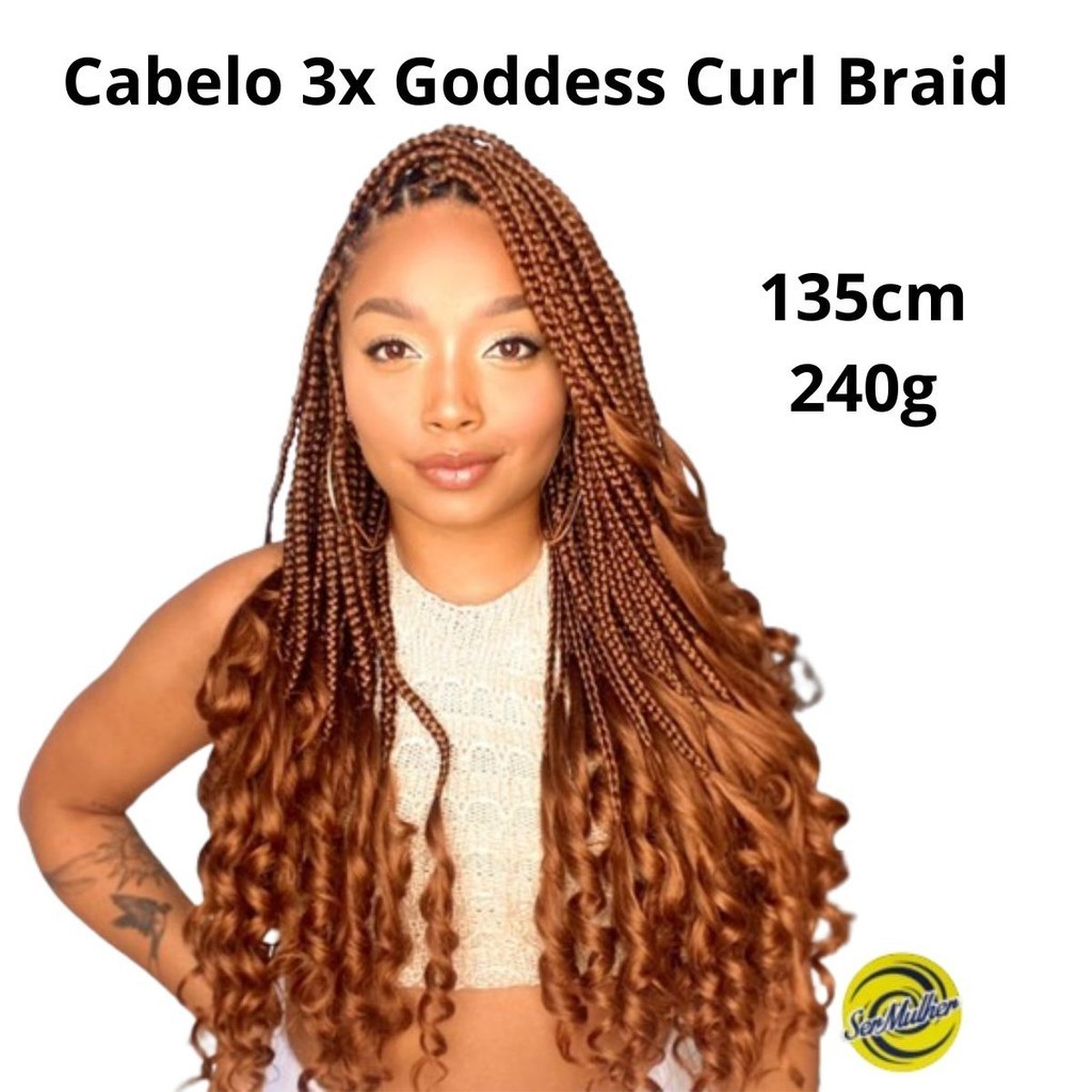 Cabelo 3x Goddess Curl Braids 54'' - Ser Mulher - 240g