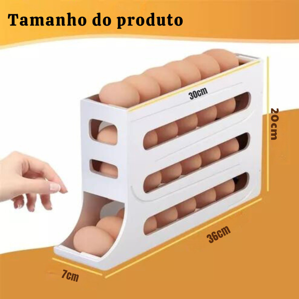 Porta Ovos Organizador Bandeja Geladeira Dispenser 4 Andares, coisas diferentes para casa