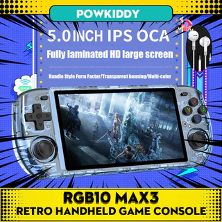 Powkkiddy RGB10 MAX3 Retro Console De Jogo Portátil RGB10max Tela IPS De 5 Polegadas RK3566 HD Video Game Player Gift