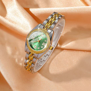 Explosivo Relógio Feminino Com Pulseira De Aço De Quartzo Simples Ponta De Diamante Romano