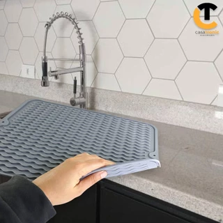 Tapete Escorredor de louça Silicone - Sortido para pia, mesa cozinha- secagem rápida