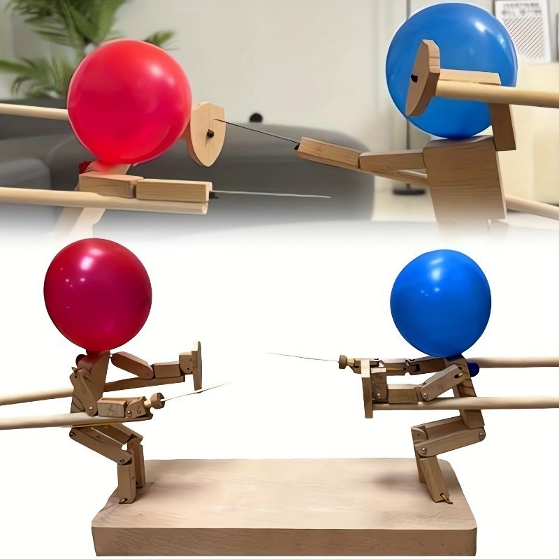 Último Jogo Interativo , Marionete De Esgrima De Madeira Feito À Mão , De Festa Familiar De Batalha Ninja Com 2 Jogadores Balão