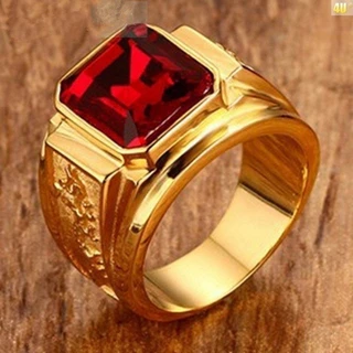 Moda Masculina Ouro Prata Gema Dragão Em Forma De Jóias De Anel Dominativo