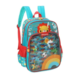 Mochila Menino De Costas Com Alça Bichinhos Animais Zoo Pet Infantil Fisher Price Luxcel