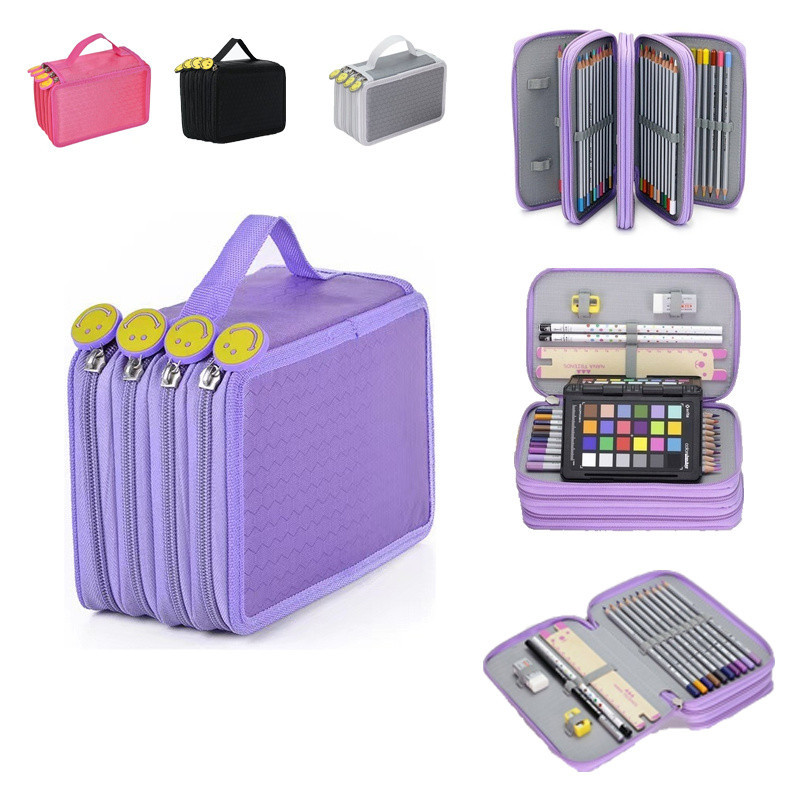 Estojo De Lápis De Quatro Camadas Bolsa De Lápis Material Escola Necessaire Organizador Grande