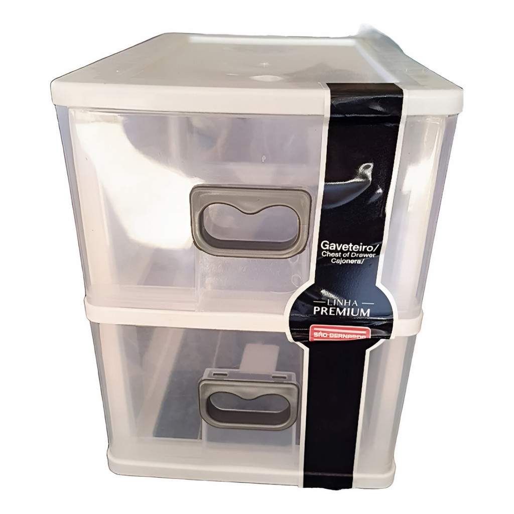 Mini Gaveteiro Mesa Organizador Escritório Pequeno 2 Gavetas