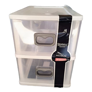 Mini Gaveteiro Mesa Organizador Escritório Pequeno 2 Gavetas