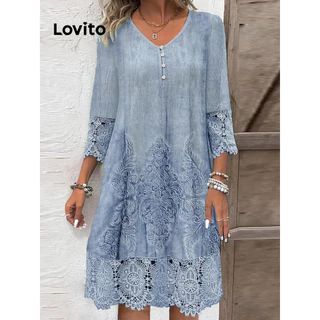 Lovito Vestido casual com estampa floral para mulheres LNL57335