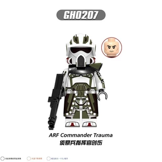 Compatível com os blocos de construção Lego Star Wars Clones Stormtrooper Scout Commander Assembled Minifigure Toy Modelo