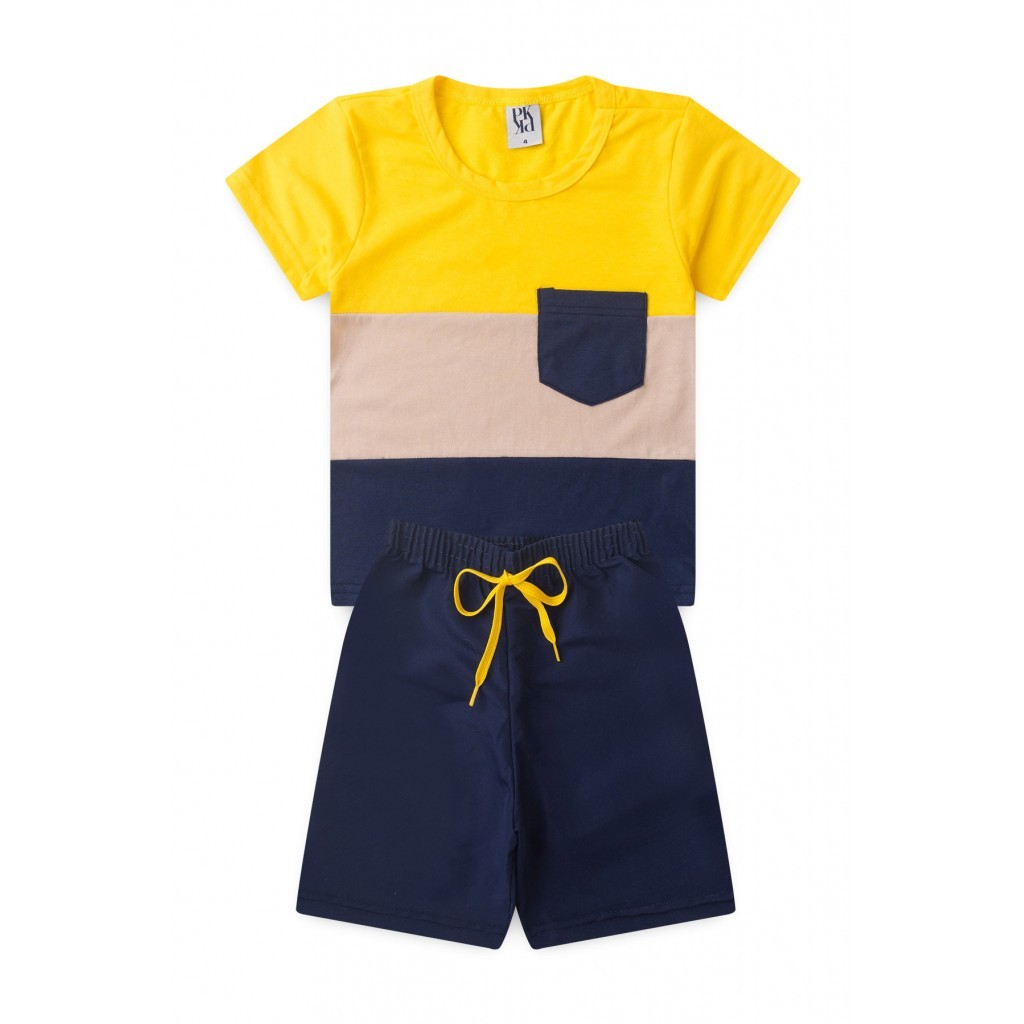 Conjunto Infantil Masculino Cores E Bolso