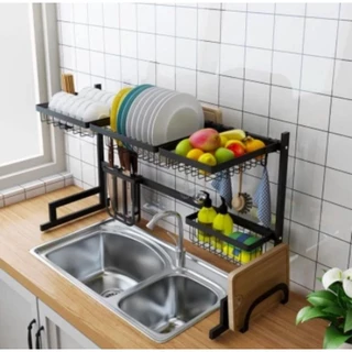 Escorredor Kitchen Rack Aço Inoxidável 85cm Ajustável Organizador Louça Preto Suspenso Modular Autossustentável Cozinha