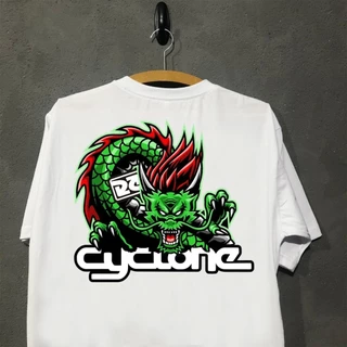 2024 Camiseta Cyclone Dragon Oversized Algodão Gola redonda manga curta impresso T-shirt gola de algodão e reforço nos ombros envio imediato em 24h