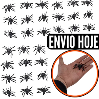Kit 100,50,25 Mini Aranha De Plastico Brinquedo Halloween Enfeite Decoração Dia Das Bruxas