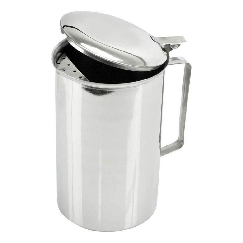 Jarra Inox Com Alça E Tampa P/ Água Suco 2 Lts Festa Buffet | Shopee Brasil
