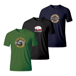 Kit 3 Camisetas Masculinas Sb P Ao Gg E Plus Size G1 Ao G9