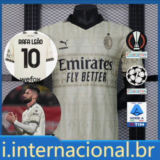2024-25 Camisa AC Milan Edição Especial Bege Jogador Verson Versão Futebol IJ5S