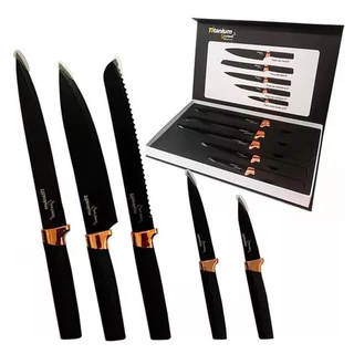 Kit de 5 Peças de Facas Rose Titanium Premium em Oferta na Shopee