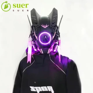 SUER1YE Cosplay , LED Brilho Preto Cyberpunk , Luz Redonda De Alta Qualidade Triângulo Festival Menino Capacete Halloween