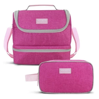 Kit Bolsa Térmica c/ 2 Compartimentos e Necessaire VIBE