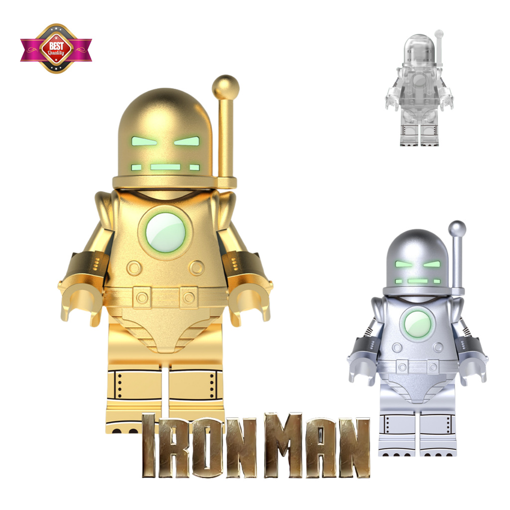 2024 Marvel Comics Super Herói Série Homem De Ferro Platina Luminous