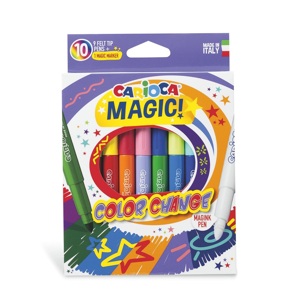 Caneta Hidrográfica Magic Marker com 10 Canetas - Carioca | Shopee