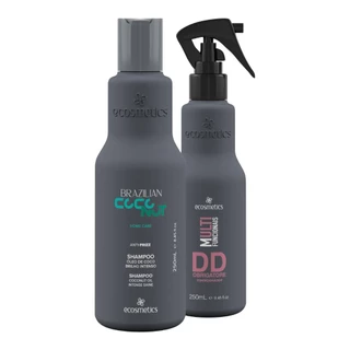 Kit Ecosmetics Brazilian Coconut Shampoo Antifrizz 250ml, DD Obrigatore 250ml