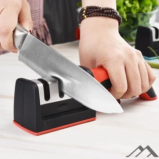 Amolador Afiador De Facas Em Aço Inox Com 3 Afiadores em Oferta na Shopee