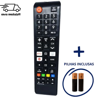 Controle Remoto Compatível TV Samsung Com Pilhas Funcão Netflix Globoplay Prime video