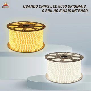 11 a 20 Metros Fita Mangueira de LED 5050 Com Conector para Decoração 110V / 220V Branco Frio/Quente