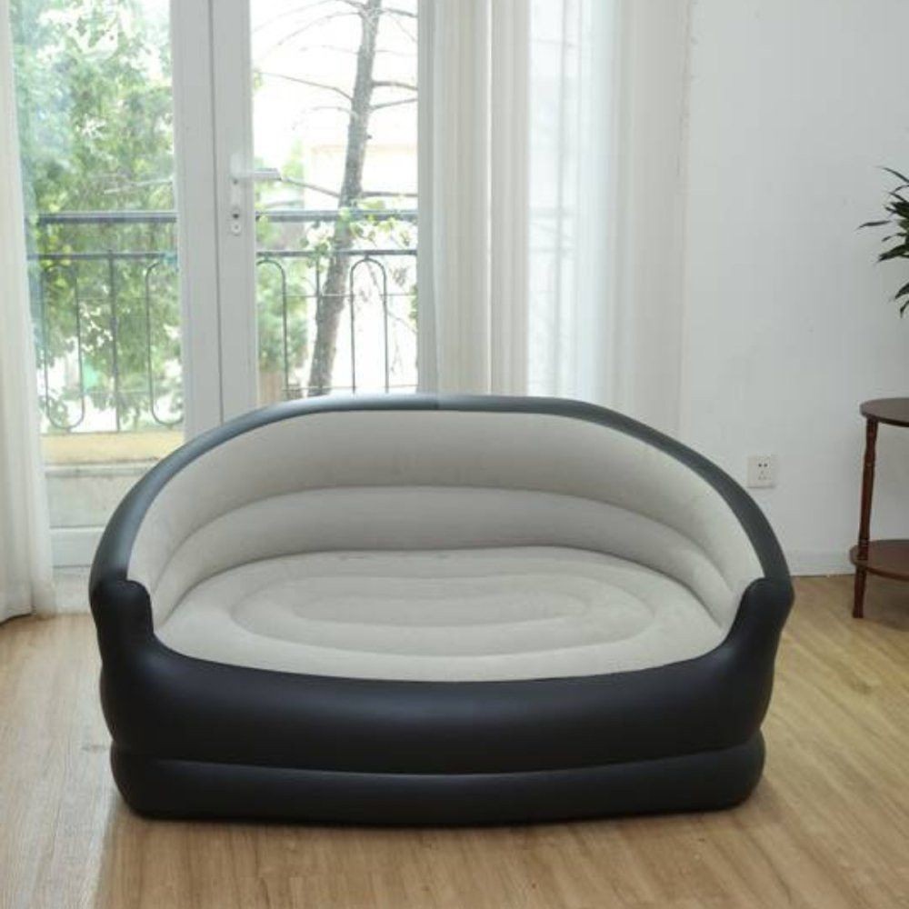 Sofa Inflavel 2 Lugares Mini Portatil Confortavel Vermelho Azul Camping ...