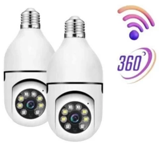 Câmera espiã WiFi 360° tipo lâmpada – Full HD, visão noturna, à prova d'água em Oferta na Shopee