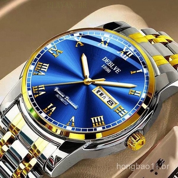 Relógio Mecânico Suíço Totalmente Automático para Homens, Alta Qualidade à Prova d'Água à Venda HDOJ