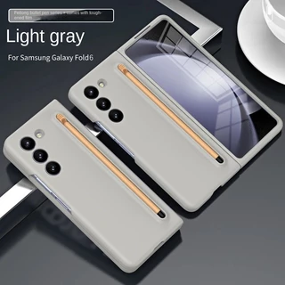 Para Samsung Galaxy Z Fold 6 5 4 3 Caixa De Telefone Com Caneta De Toque De Pele Ultra-Fino Fosco Protetor De Tela De Vidro Temperado stylus Capa Dura À Prova De Choque