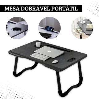 Mesa Portátil Dobravel Suporte Para Notebook Home office Suporte P/Copo Tablet Com Gaveta