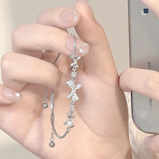 Pulseira Com Banho De Prata 925 Faces Incrustadas Pedra De Cristal Estilo Coreano Feminino
