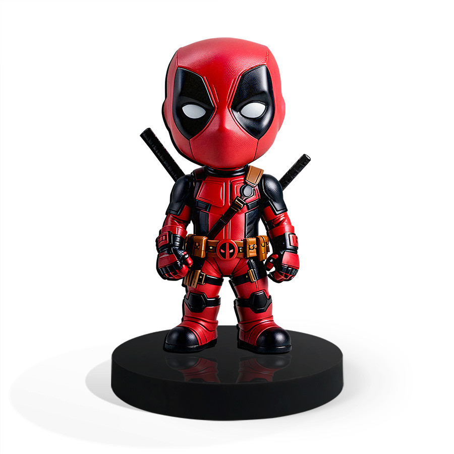 Totem Pequeno Boneco Deadpool 7cm + Base
