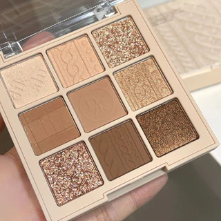 9 Paleta de Sombra Colorida Sombra Perolada Terra Perolada Cor Brilhante Chá de Leite Chá Laranja Marrom Maquiagem de Olhos Longa Duração