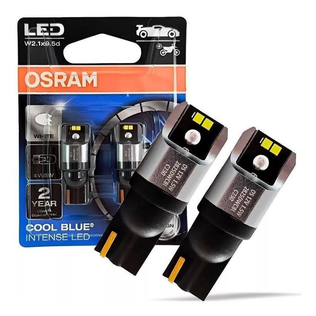 Par Lampada Pingo Led Osram T10 W5w Super Branca 6000k 12v