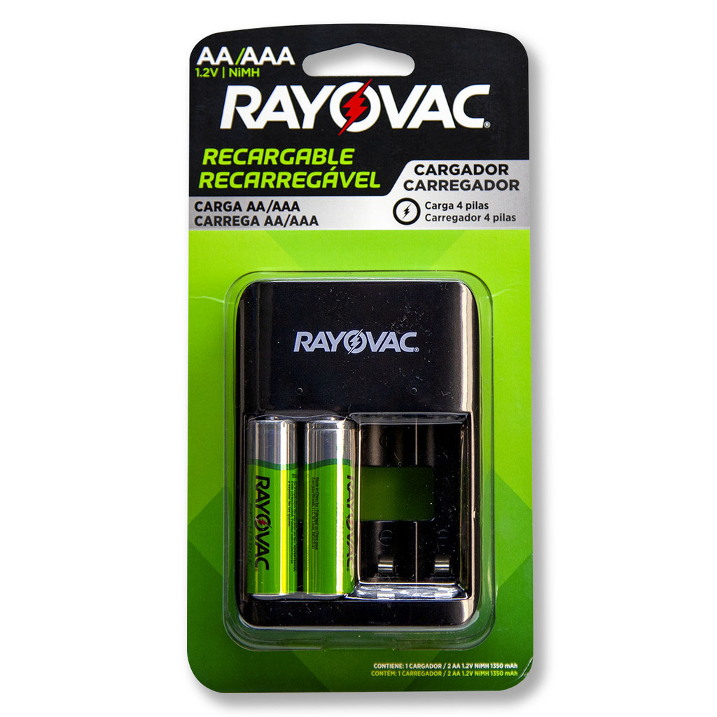 Carregador USB e 02 Pilha AA 1350mAh Rayovac Recarregavel 2A pequena 1 unidade