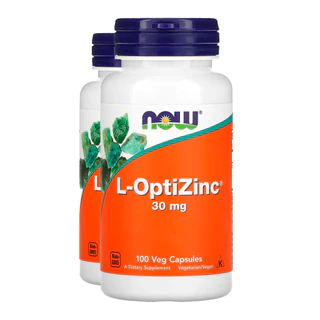 Kit 2x L-OptiZinc 30mg Now Foods 100 Veg Cápsulas Importado/Made in Usa