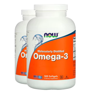 Kit 2x Ômega-3 Molecularmente Destilado Now Foods 500Soft Importado/Made in Usa