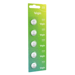 5 Baterias Pilha Moeda Cr2032 3v Blister Cartela Elgin