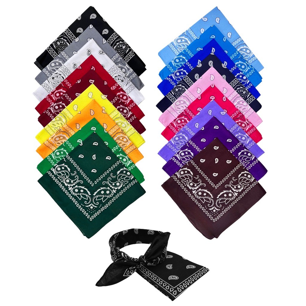 Bandana Lenço Estampado Em Poliéster Várias Cores