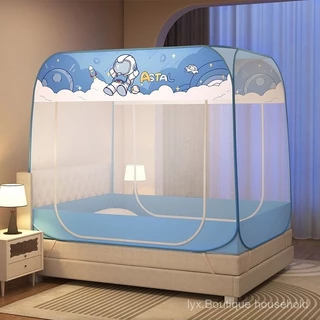 Novo e moderno, com desconto no preço da rede mosquiteira yurt sem instalação no quarto da casa dobrável à prova de poeira e anti-queda 1.8m cama de solteiro dupla 1.2m