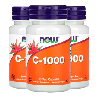 Kit 3x Vitamina C-1000 Now Foods 30 Veg Cápsulas Importado /Made in Usa